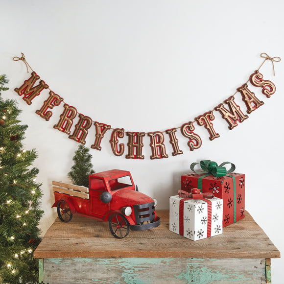 Merry Christmas Vintage Banner - Countryside Home Decor