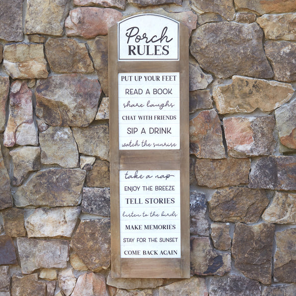 Porch Rules Hanging Sign - Countryside Home Decor
