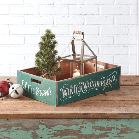 Winter Wonderland Holiday Wood Crate - Countryside Home Decor