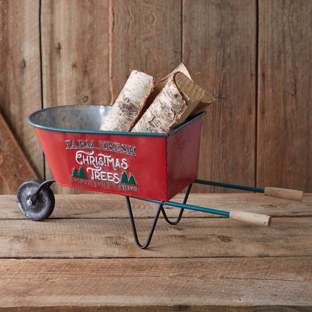 Farm Fresh Christmas Trees Wheelbarrow - Countryside Home Decor