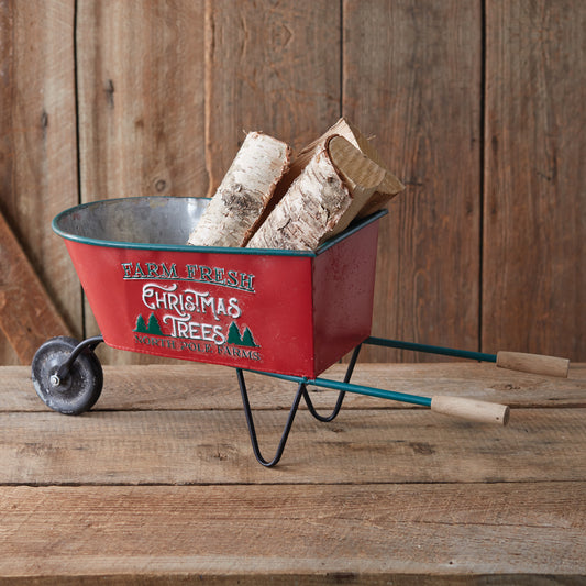 Farm Fresh Christmas Trees Wheelbarrow - Countryside Home Decor