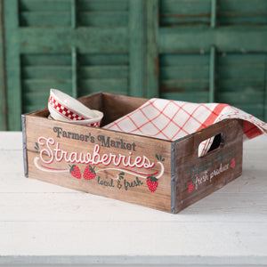 Farmer's Market Strawberries Crate - Countryside Home Decor