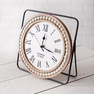 Wood and Metal Tabletop Clock - Countryside Home Decor