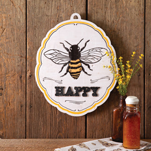 Bee Happy Wall Plaque - Countryside Home Decor