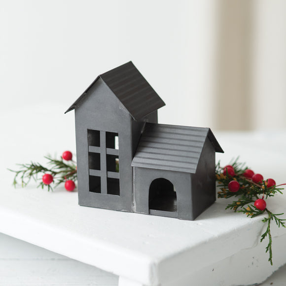 Galvanized Farmhouse Christmas Figurine - Countryside Home Decor