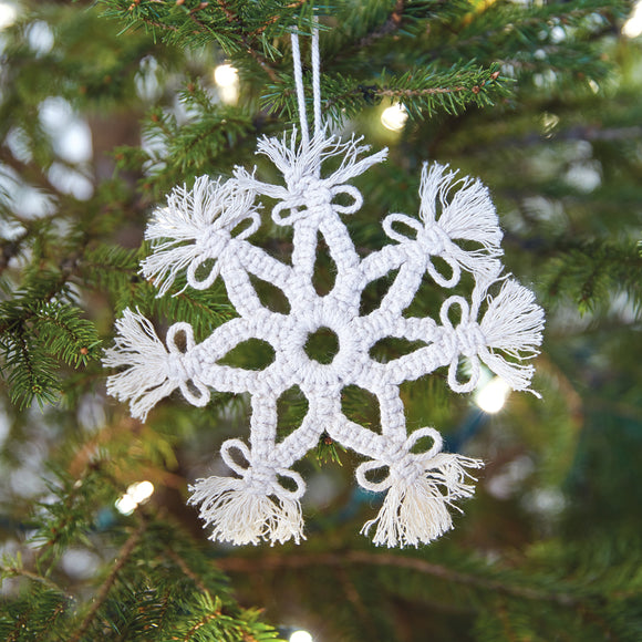 Macrame Snowflake Ornament - Box of 4 - Countryside Home Decor