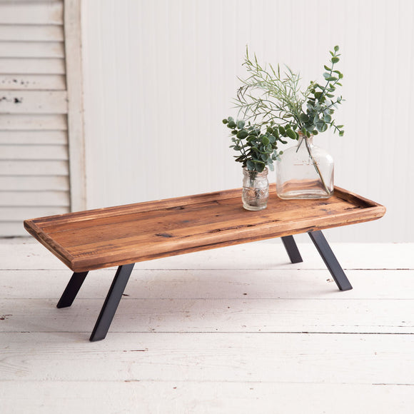 Industrial Raised Wood Tray - Countryside Home Decor