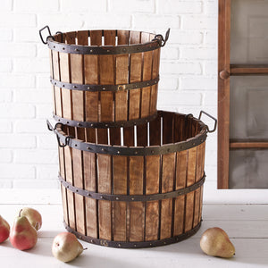 Set of Two Cider Press Baskets - Countryside Home Decor