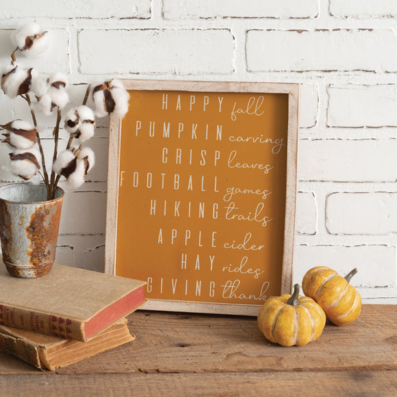Autumn Words Wall Plaque - Countryside Home Decor