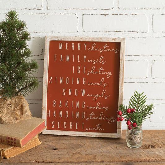 Christmas Words Wall Plaque - Countryside Home Decor