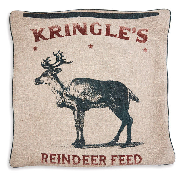 Kringle's Reindeer Feed Double Sided Throw Pillow - Countryside Home Decor