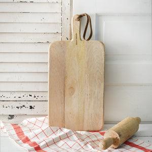 Plank Cutting Board with Leather Strap - Countryside Home Decor