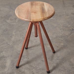 Copper Finish & Wood Stool - Countryside Home Decor