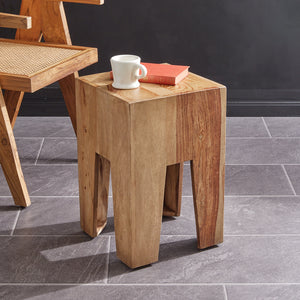 Wooden Block Accent Stool