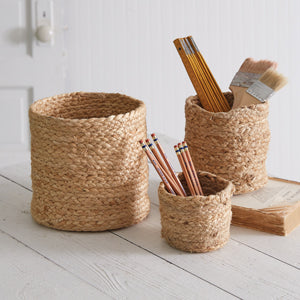 Set of Three Jute Storage Containers - Countryside Home Decor