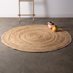 Natural and Ivory Swirl Jute Rug - Countryside Home Decor