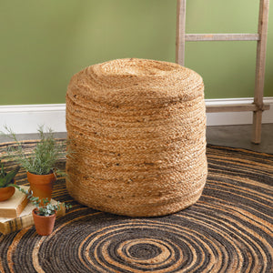 Natural Jute Floor Pouf - Countryside Home Decor