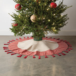 Plaid and Tassels Christmas Tree Skirt - Countryside Home Decor