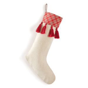 Plaid and Tassels Stocking - Countryside Home Decor