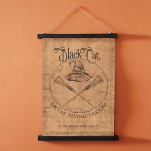 Black Cat Flying Lessons Canvas - Countryside Home Decor