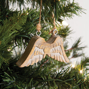Wood Angel Wing Ornament - Countryside Home Decor