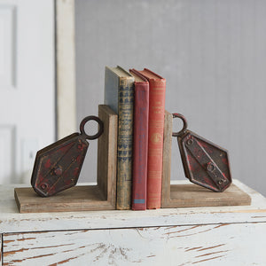 Repurposed Pulley Bookends - Countryside Home Decor