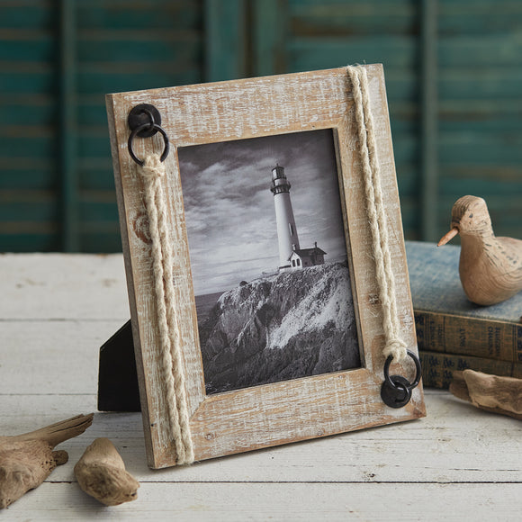 Driftwood And Jute Picture Frame - Countryside Home Decor