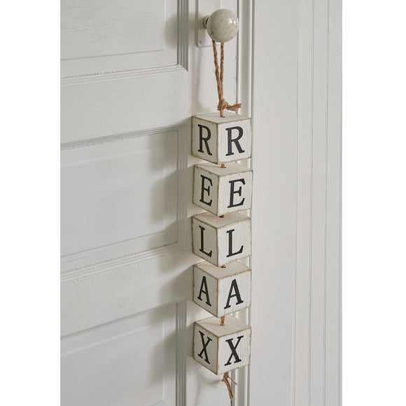 Relax Hanging Wood Blocks - Countryside Home Decor