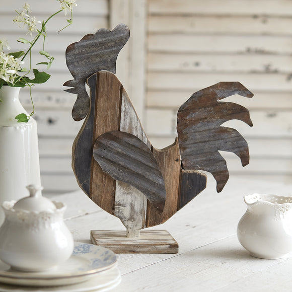 Reclaimed Wood Rooster - Countryside Home Decor