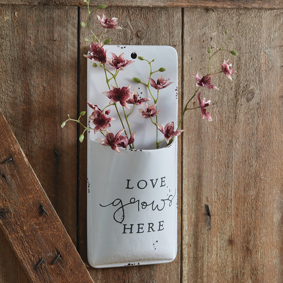 Love Grows Here Wall Pocket - Countryside Home Decor