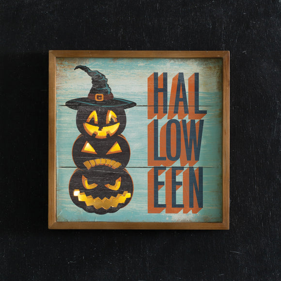 Lighted Jack-o-Lanterns Wall Sign - Countryside Home Decor