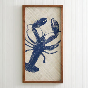 Blue Lobster Coastal Wall Sign - Countryside Home Decor