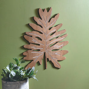 Split Leaf Philodendron Wood Wall Decor - Countryside Home Decor