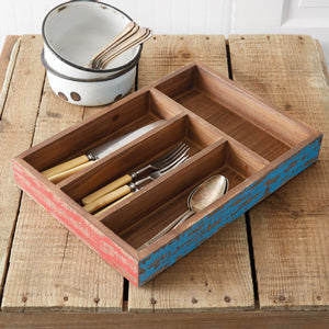 Reclaimed Wood Utensil Tray - Countryside Home Decor