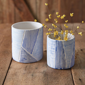 Set of Two Blue Lagoon Pots - Countryside Home Decor