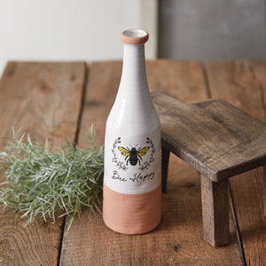 Medium Bee Happy Vase - Countryside Home Decor