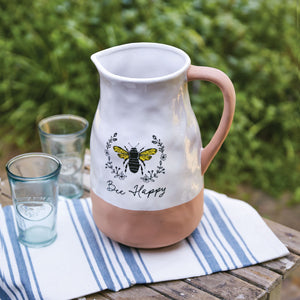 Bee Happy Milk Pitcher - Countryside Home Decor