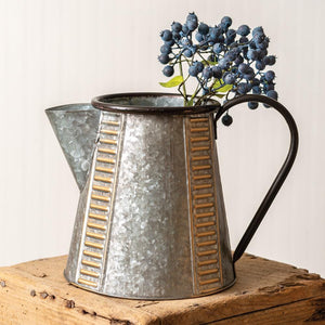 Copper and Galvanized Pitcher - Countryside Home Decor