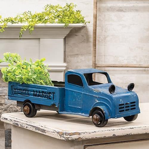 Blue Metal Farmer's Market Truck - Countryside Home Decor