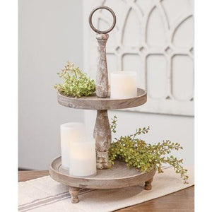 Weathered Two-Tiered Tray - Countryside Home Decor