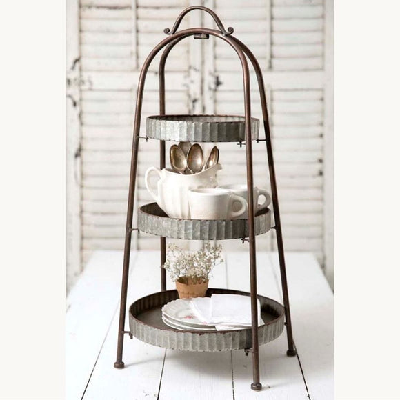 Three Tiered Round Display - Countryside Home Decor