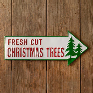 Fresh Cut Christmas Trees Metal Wall Sign - Countryside Home Decor