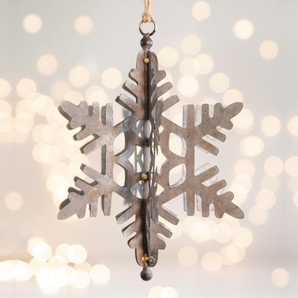 Blizzard Snowflake Ornament - Box of 2 - Countryside Home Decor