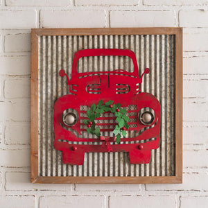 Red Truck Metal Wall Sign - Countryside Home Decor