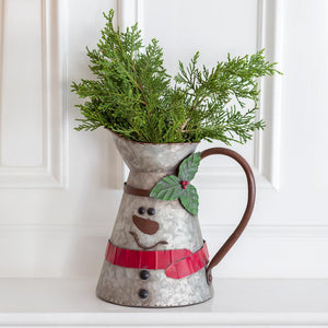 Snowman Tall Metal Pitcher - Countryside Home Decor