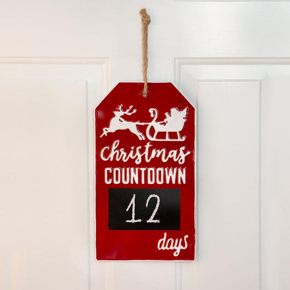 Christmas Countdown Metal Wall Sign with Chalkboard - Countryside Home Decor