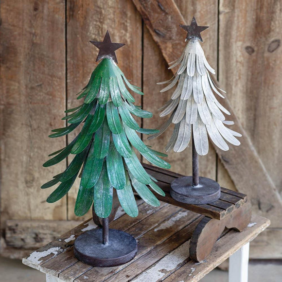 Set of Two Metal Christmas Trees - Countryside Home Decor