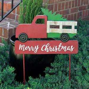 Christmas Truck Garden Stake - Countryside Home Decor