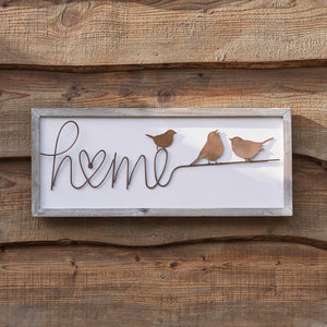 Home Wood and Copper Sign - Countryside Home Decor