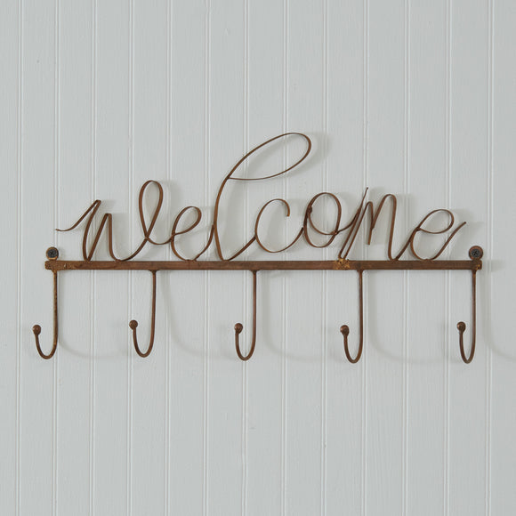 Copper Finish Welcome Hook Rack - Countryside Home Decor